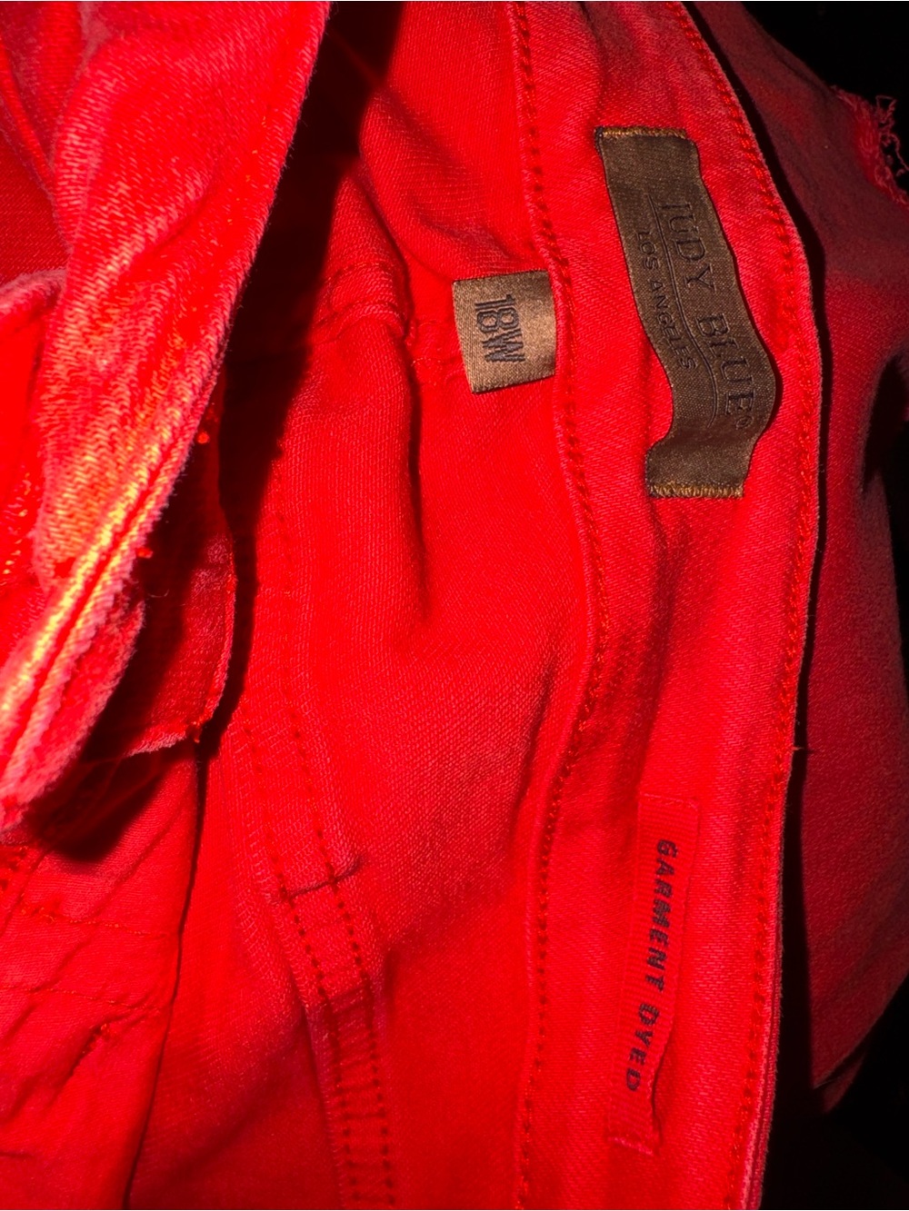 Judy Blue Brand Red Cropped Frayed-Hem Jeans - Picture 2 of 5